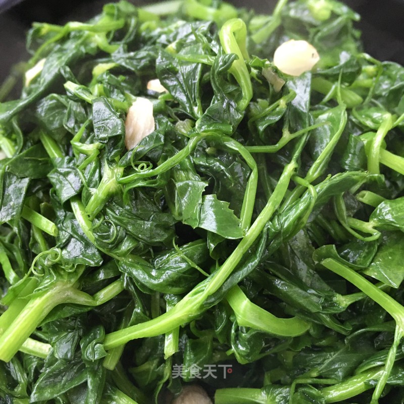 清炒豌豆尖的做法_清炒豌豆尖怎么做好吃_家常菜谱大全